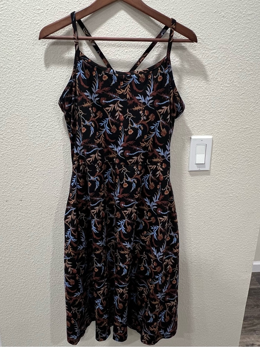 Pact Organic Cotton Women's Floral Midi Dress Size XL Sleeveless Pockets Boho